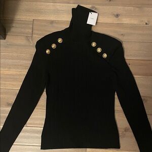 NWT Balmain Sweater with Gold Buttons | FR 40 | US 6-8
